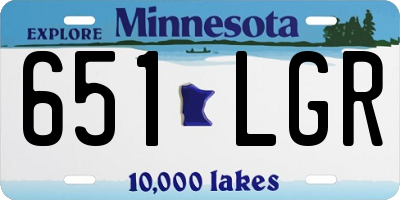 MN license plate 651LGR