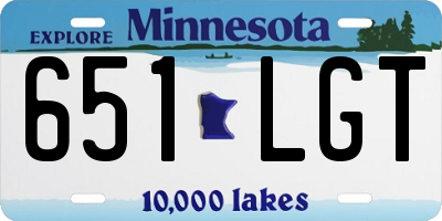 MN license plate 651LGT