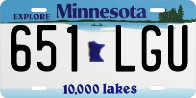 MN license plate 651LGU