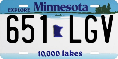 MN license plate 651LGV