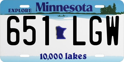 MN license plate 651LGW