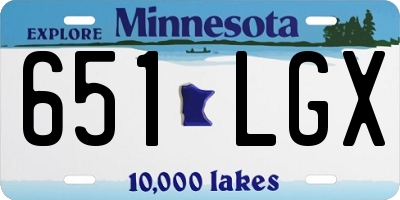 MN license plate 651LGX