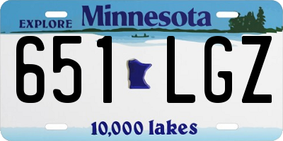 MN license plate 651LGZ