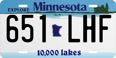 MN license plate 651LHF
