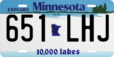 MN license plate 651LHJ