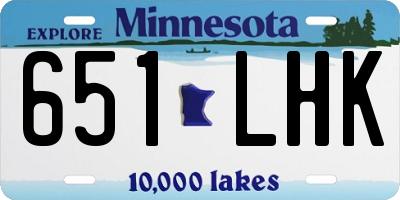 MN license plate 651LHK
