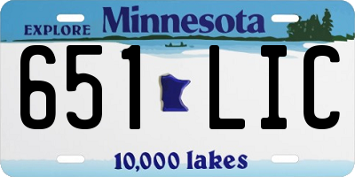 MN license plate 651LIC