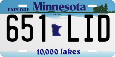 MN license plate 651LID