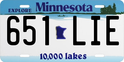 MN license plate 651LIE