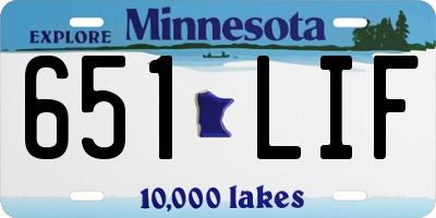 MN license plate 651LIF