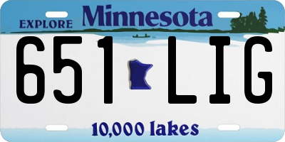 MN license plate 651LIG