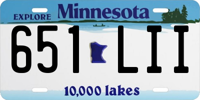 MN license plate 651LII