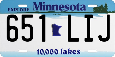 MN license plate 651LIJ