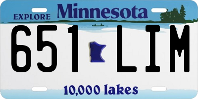 MN license plate 651LIM