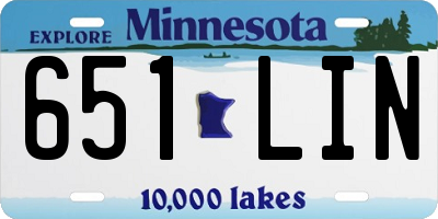 MN license plate 651LIN
