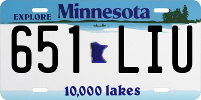 MN license plate 651LIU