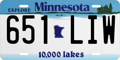 MN license plate 651LIW