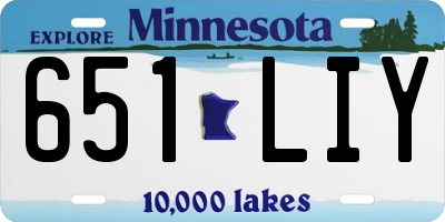 MN license plate 651LIY