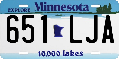 MN license plate 651LJA