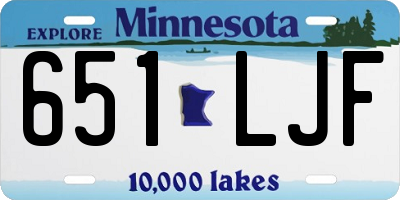 MN license plate 651LJF