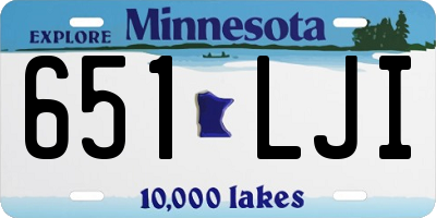 MN license plate 651LJI