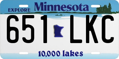 MN license plate 651LKC