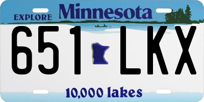 MN license plate 651LKX