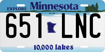 MN license plate 651LNC