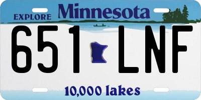 MN license plate 651LNF