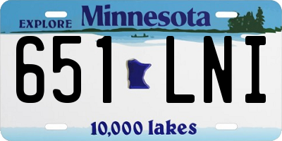 MN license plate 651LNI