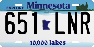 MN license plate 651LNR