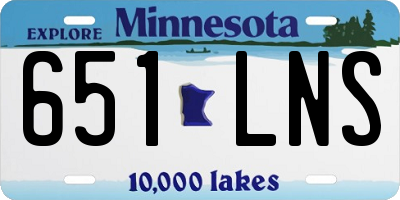 MN license plate 651LNS