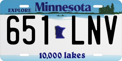 MN license plate 651LNV