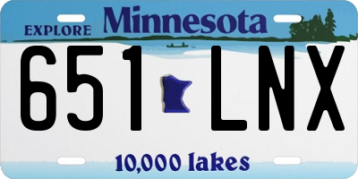 MN license plate 651LNX