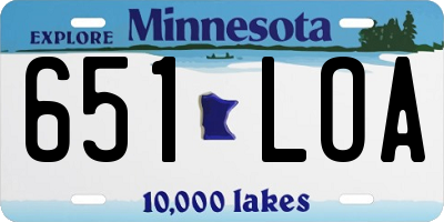 MN license plate 651LOA