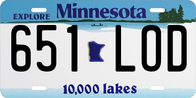 MN license plate 651LOD
