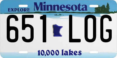 MN license plate 651LOG