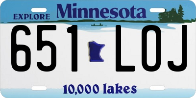 MN license plate 651LOJ