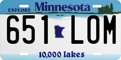 MN license plate 651LOM