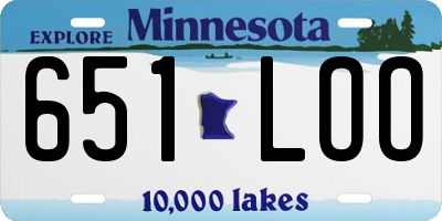 MN license plate 651LOO
