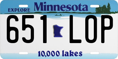 MN license plate 651LOP
