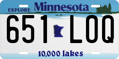 MN license plate 651LOQ