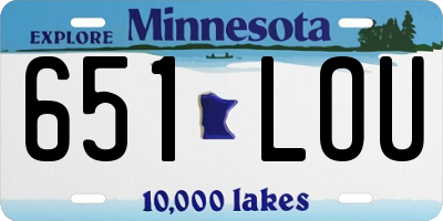 MN license plate 651LOU
