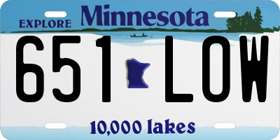 MN license plate 651LOW