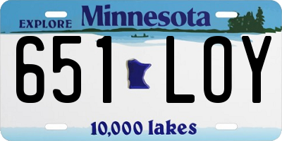 MN license plate 651LOY