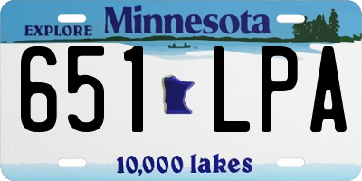 MN license plate 651LPA