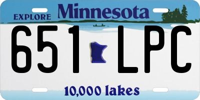 MN license plate 651LPC