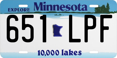 MN license plate 651LPF