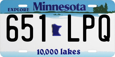 MN license plate 651LPQ