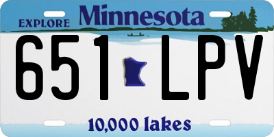 MN license plate 651LPV